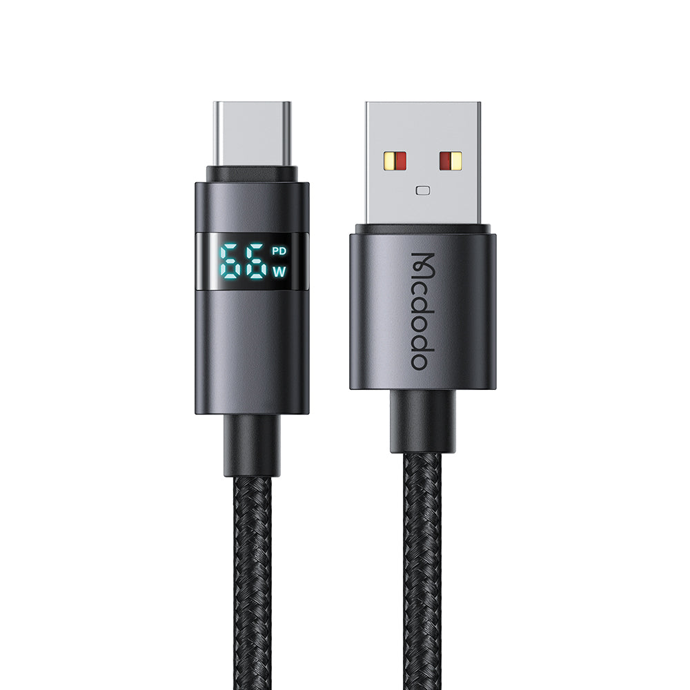 Cable de carga rápida con pantalla led horizontal mcdodo USB A to USB C