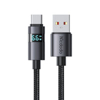 Cable de carga rápida con pantalla led horizontal mcdodo USB A to USB C