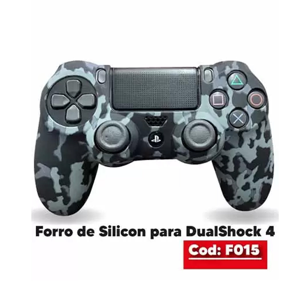 Gomas Protectoras De Silicon Ps4 Camuflaje Gris