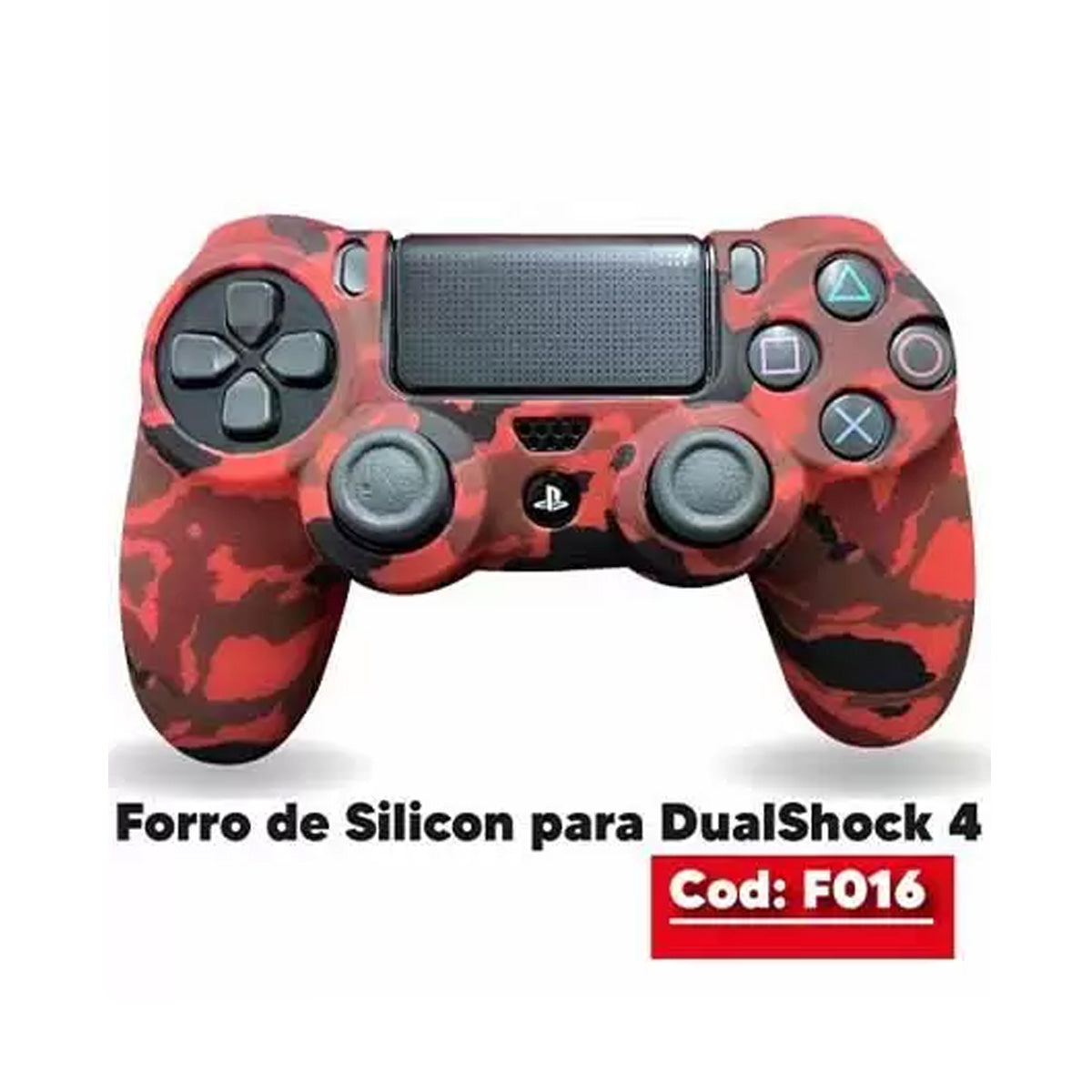 Gomas Protectoras De Silicon Ps4 Camuflaje Rojo