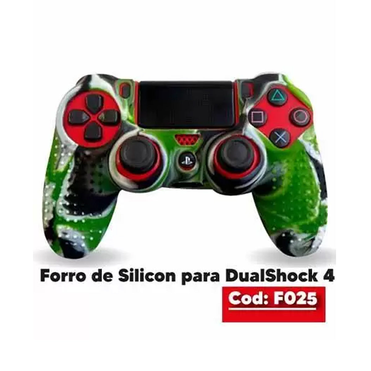 Gomas Protectoras De Silicon Ps4 Camuflaje Verde Oscuro