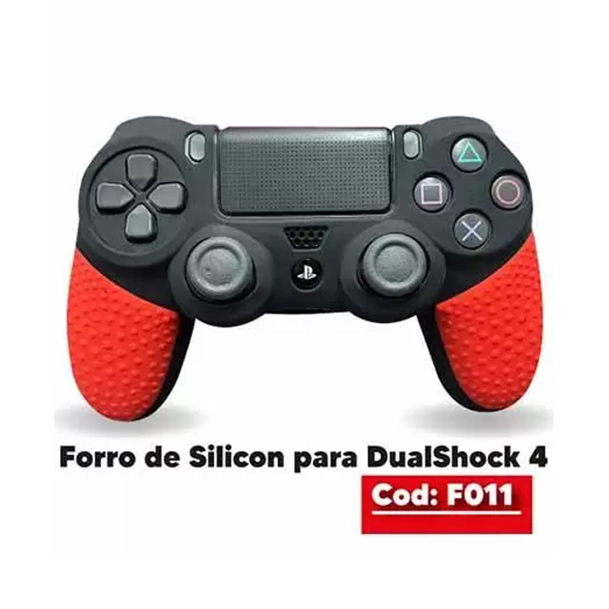 Gomas Protectoras De Silicon Ps4 Negro & Rojo