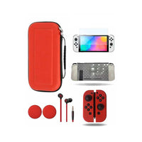 Combo de Estuche Viajero Rígido Para Nintendo Switch Rojo