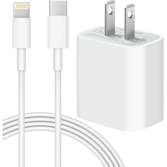 Cargador Rápido 20W con Cable de USB-C a conector Lightning para iPhone (Certificado)