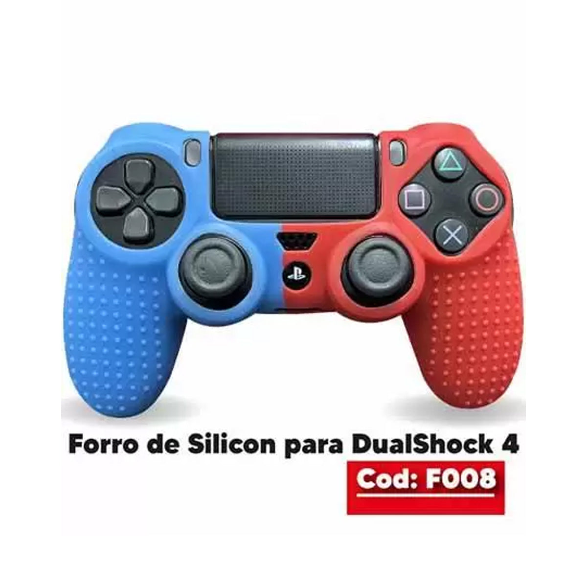 Gomas Protectoras De Silicon Ps4 Rojo & Azul