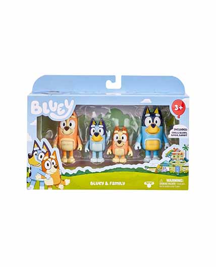 Bluey and Family Paquete de 4 figuras