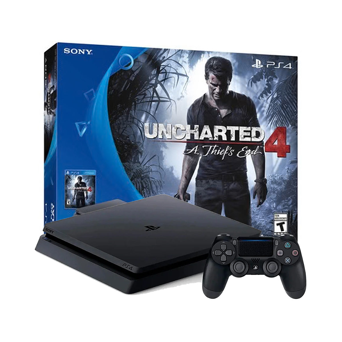 Consola Ps4 Slim 500 Gb Uncharted 4 Like New (incluye 3 juegos digitales y 2 físicos)