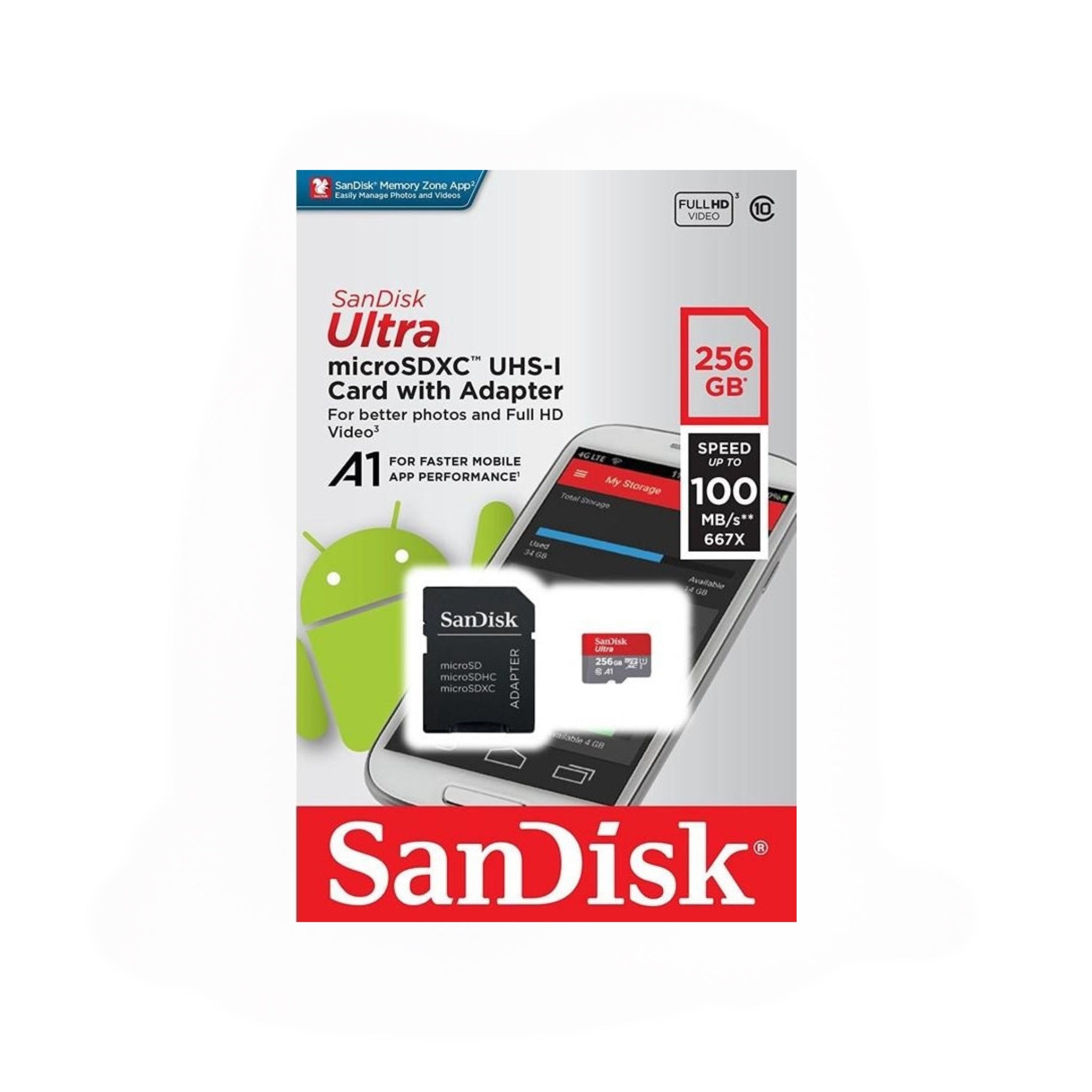 Memoria Micro SD SanDisk Ultra con Adaptador 256 GB