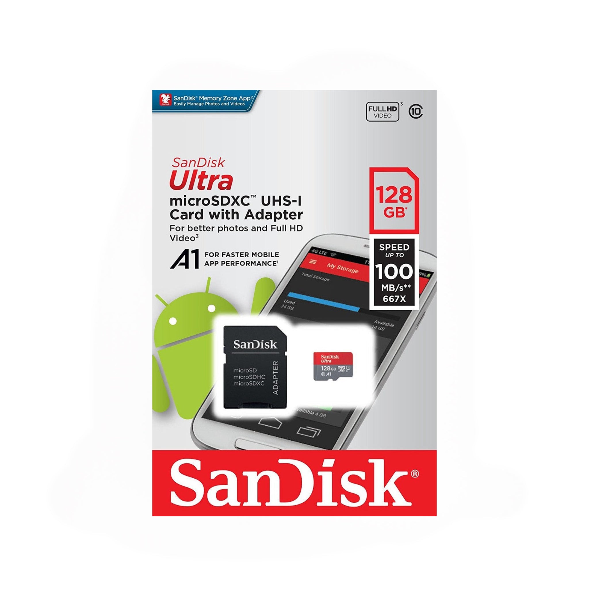Memoria Micro SD SanDisk Ultra con Adaptador 128 GB