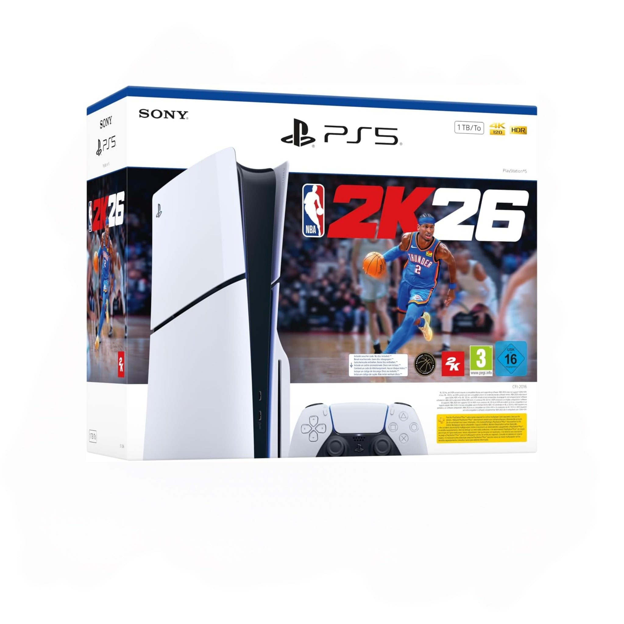 Consola Ps5 Slim Lectora de disco 1TB NBA 2K26 Bundle nueva