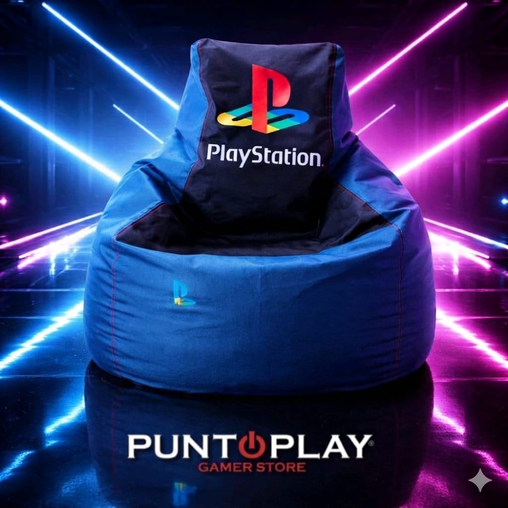 Sillon Puff Para Gamer Azul