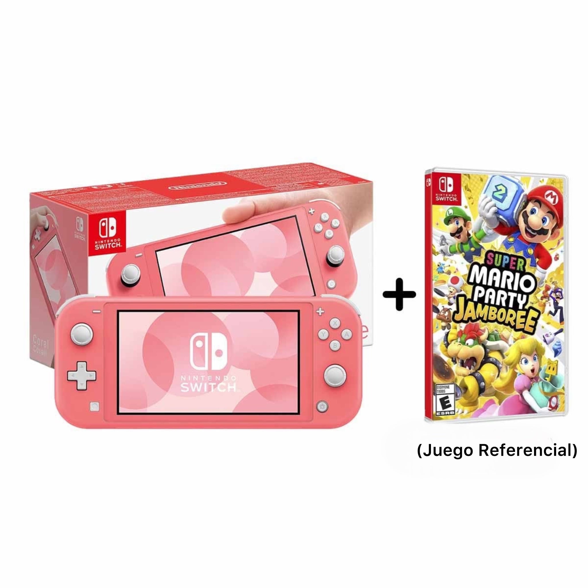 Consola Nintendo Switch Lite Rosado  (Incluye juego a elección+Vidrio Templado + Gomas para Joystick)