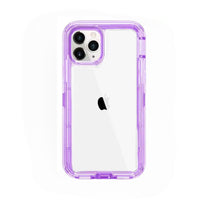 Forro Transparente con Borde Morado 360 iPhone 12 Pro Max