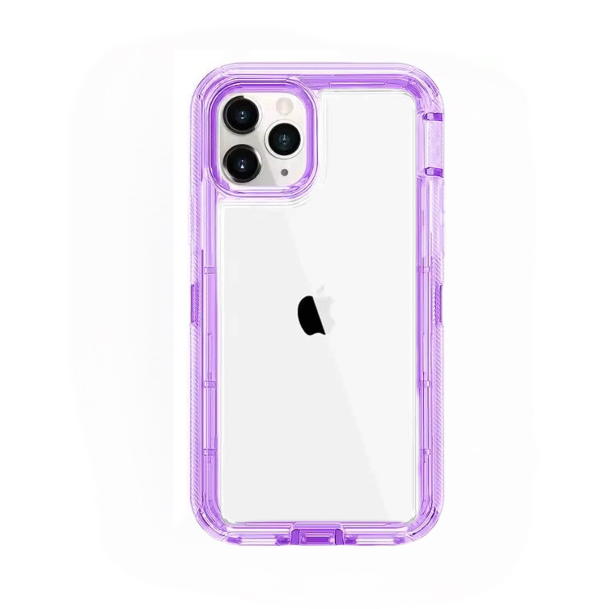 Forro Transparente con Borde Morado 360 iPhone 12 Pro Max