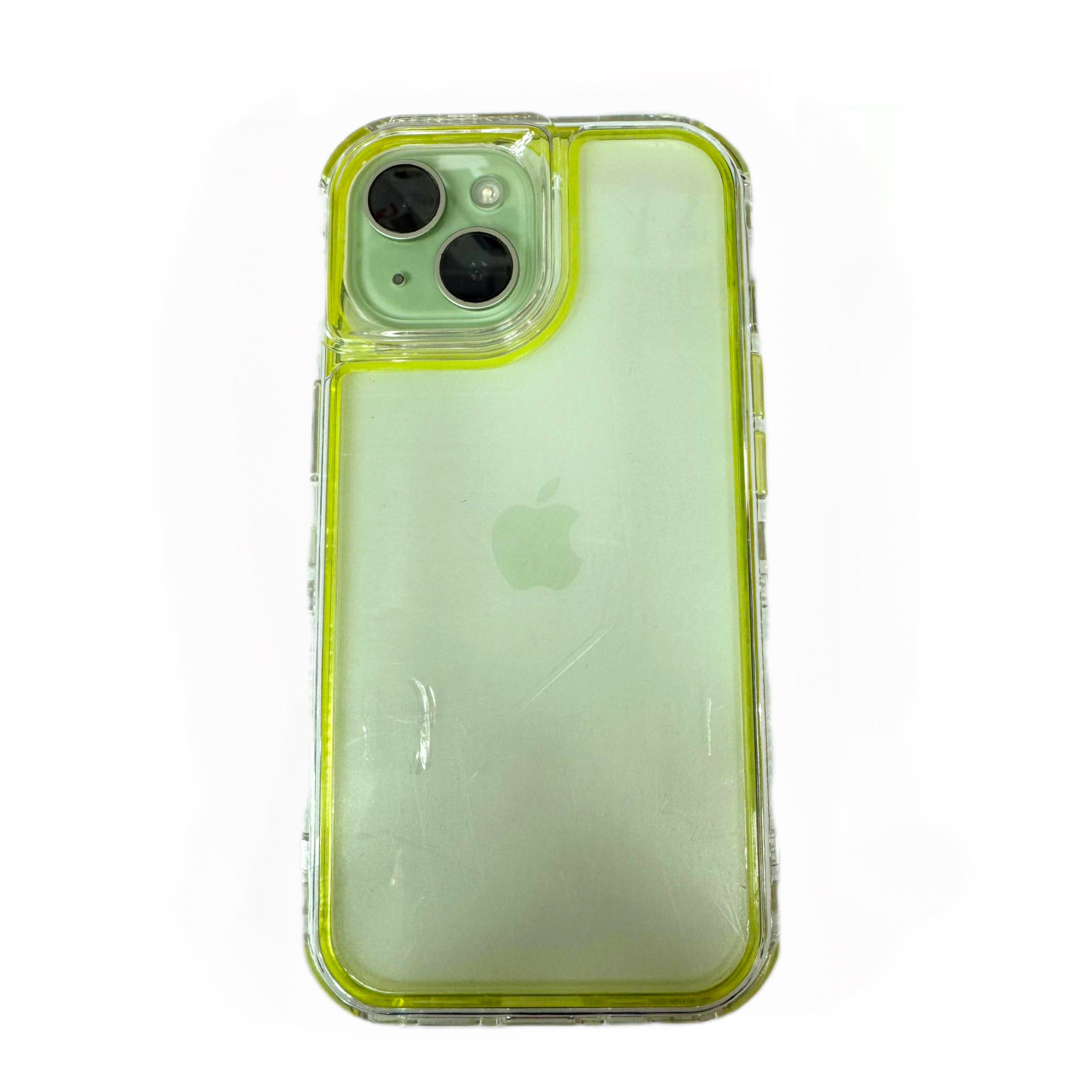 Forro Transparente con Borde Amarillo 360 iPhone 15