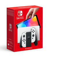 Consola Nintendo Switch OLED with White Joy-Con  (Incluye un Vidrio Templado + Gomas para Joystick)