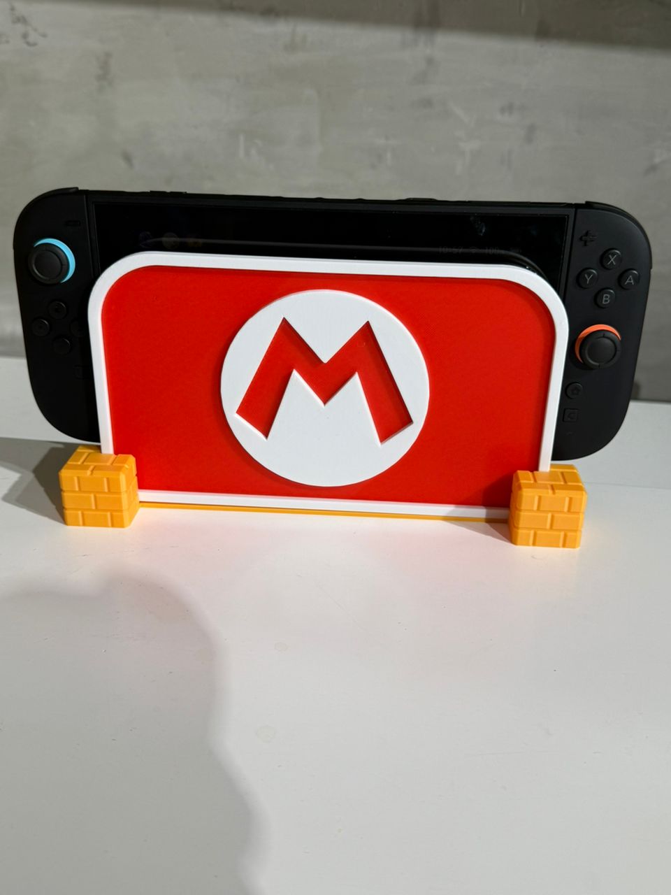 Impresión 3D Base Frontal 3 Pack Mario Bros para Nintendo Switch 2 (Incluye Base de ladrillo, Placa de Mario y Placa de Bullet Bill)