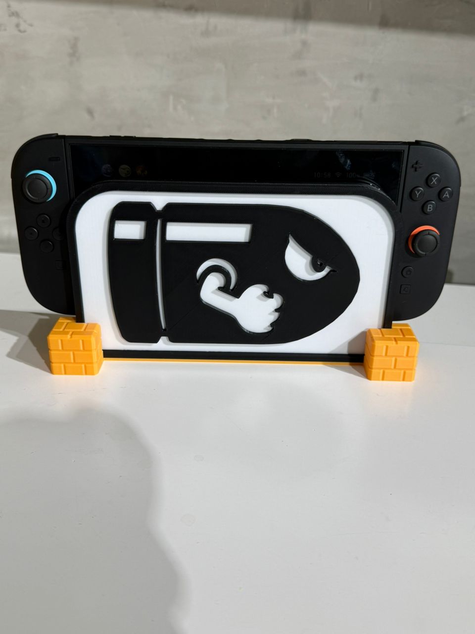 Base Frontal 3 Pack Mario Bros para Dock Nintendo Switch 2 (Incluye Base de ladrillo, Placa de Mario y Placa de Bullet Bill) Impresión 3D