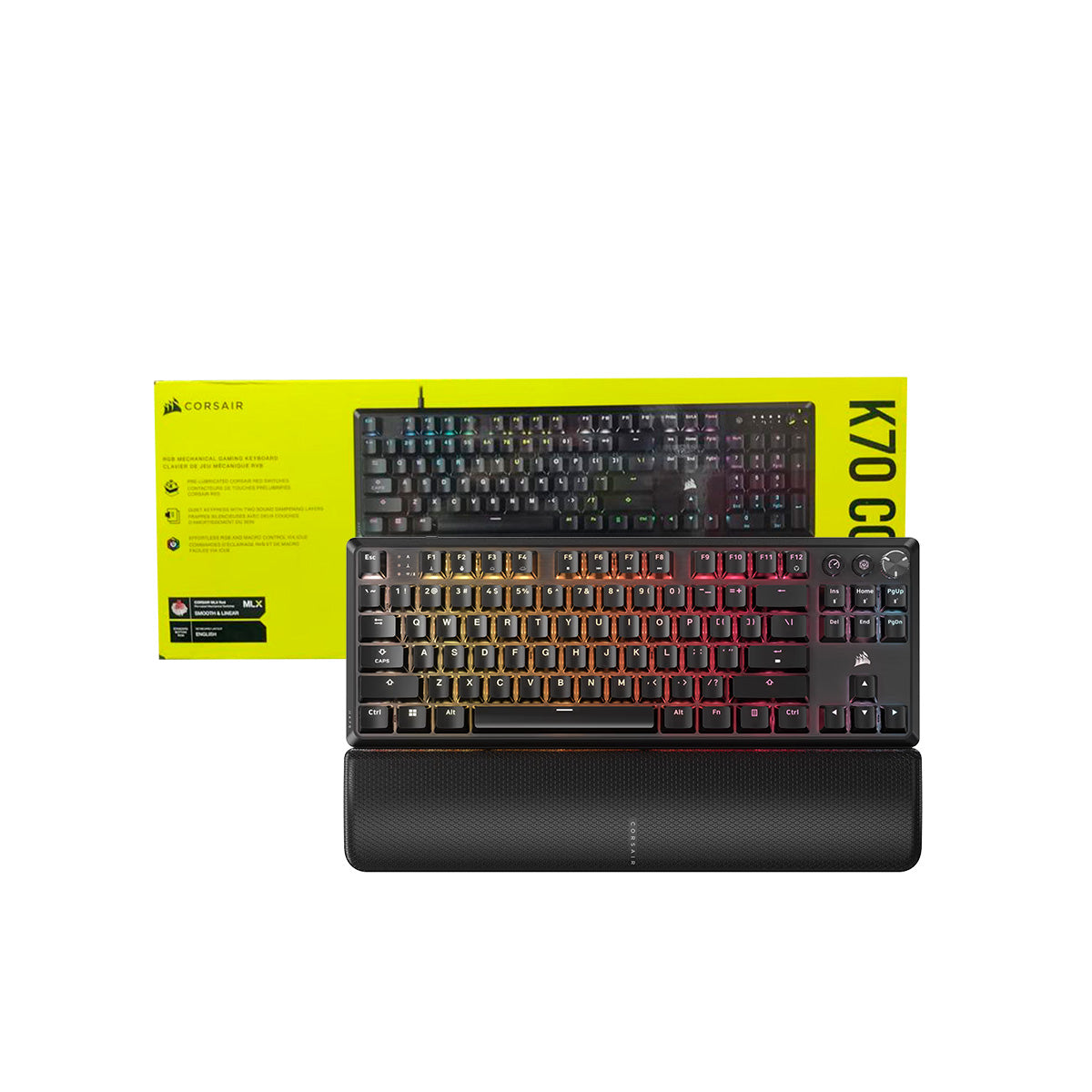 Teclado Corsair  K70 CORE RGB Con Reposamuñecas