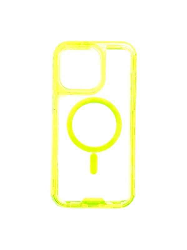 Forro Transparente con Borde Amarillo 360 iPhone 15