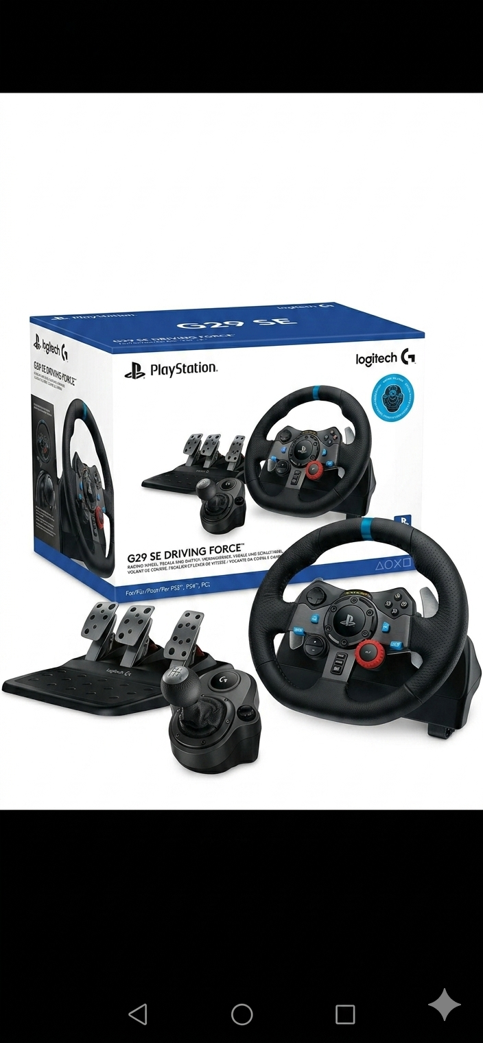 Volante y pedales Logitech G29 Driving Force (Ps4 y Ps5) incluye palanca cambios